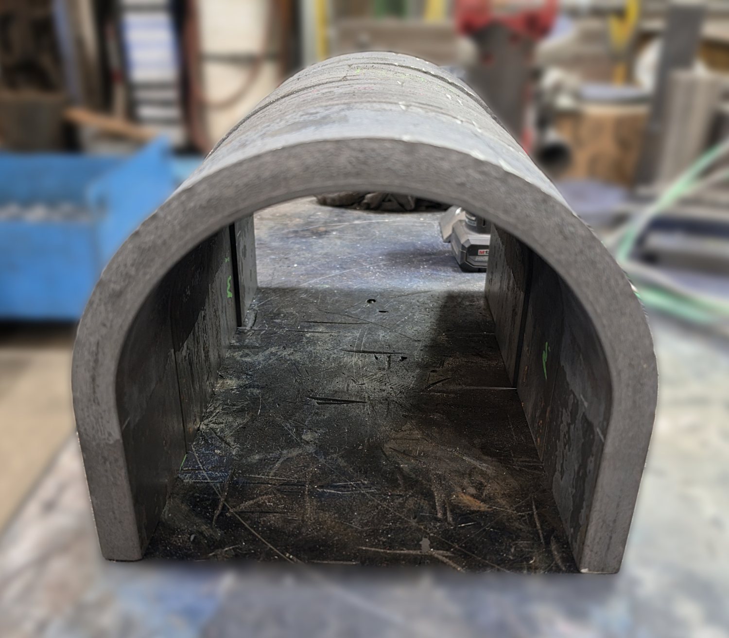 Press brake-formed heavy steel arch section