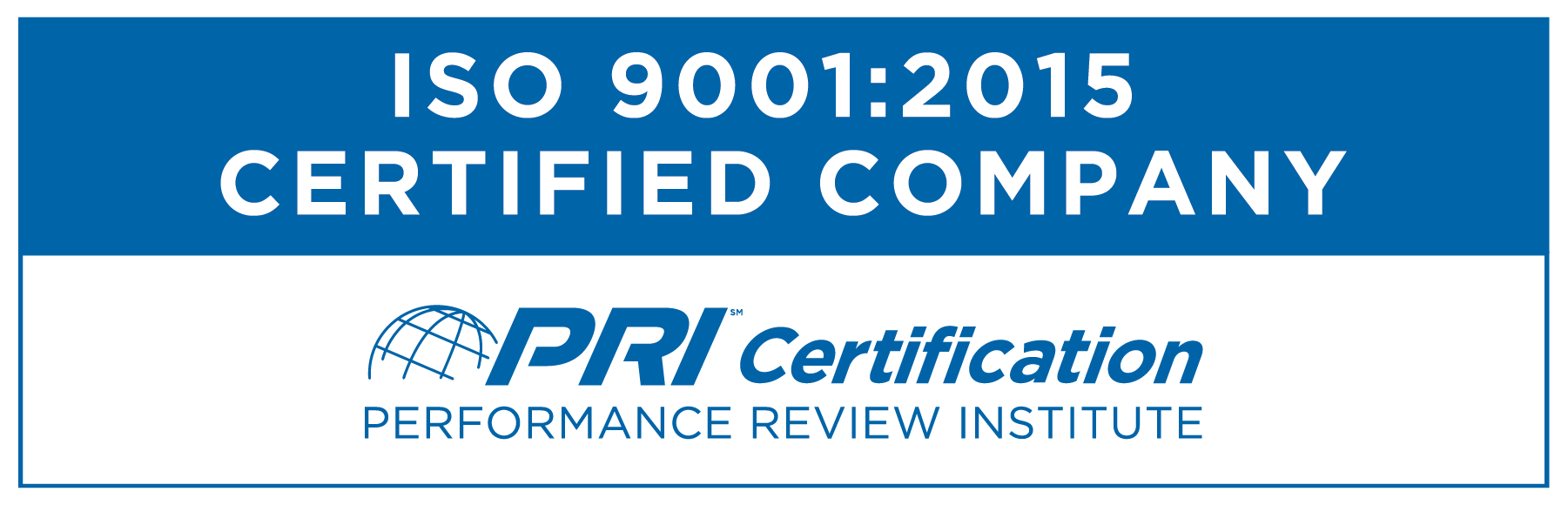 ISO 9001:2015 certified — PRI Registrar